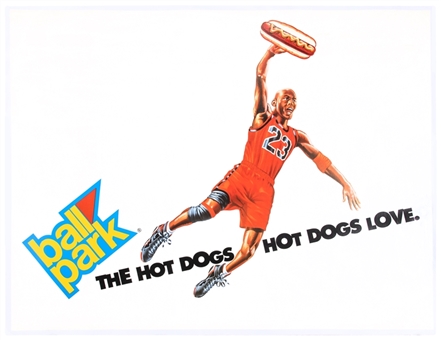 Michael Jordan "Ballpark Dogs" 48" x 62" Linen Backed Poster 